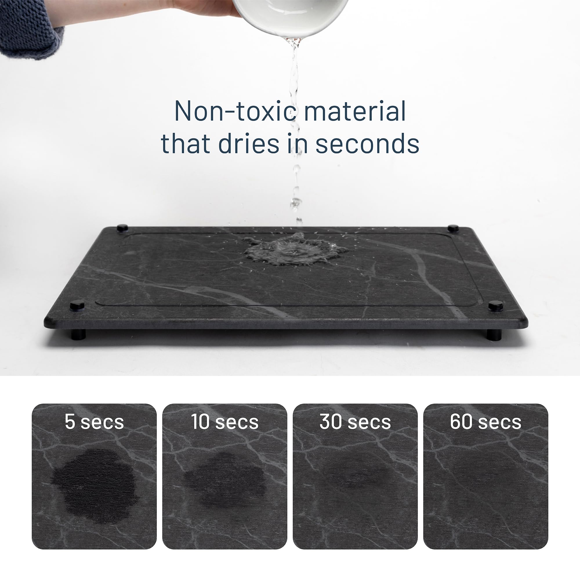 Siren Stone used as trivet under hot pan showing heat resistance