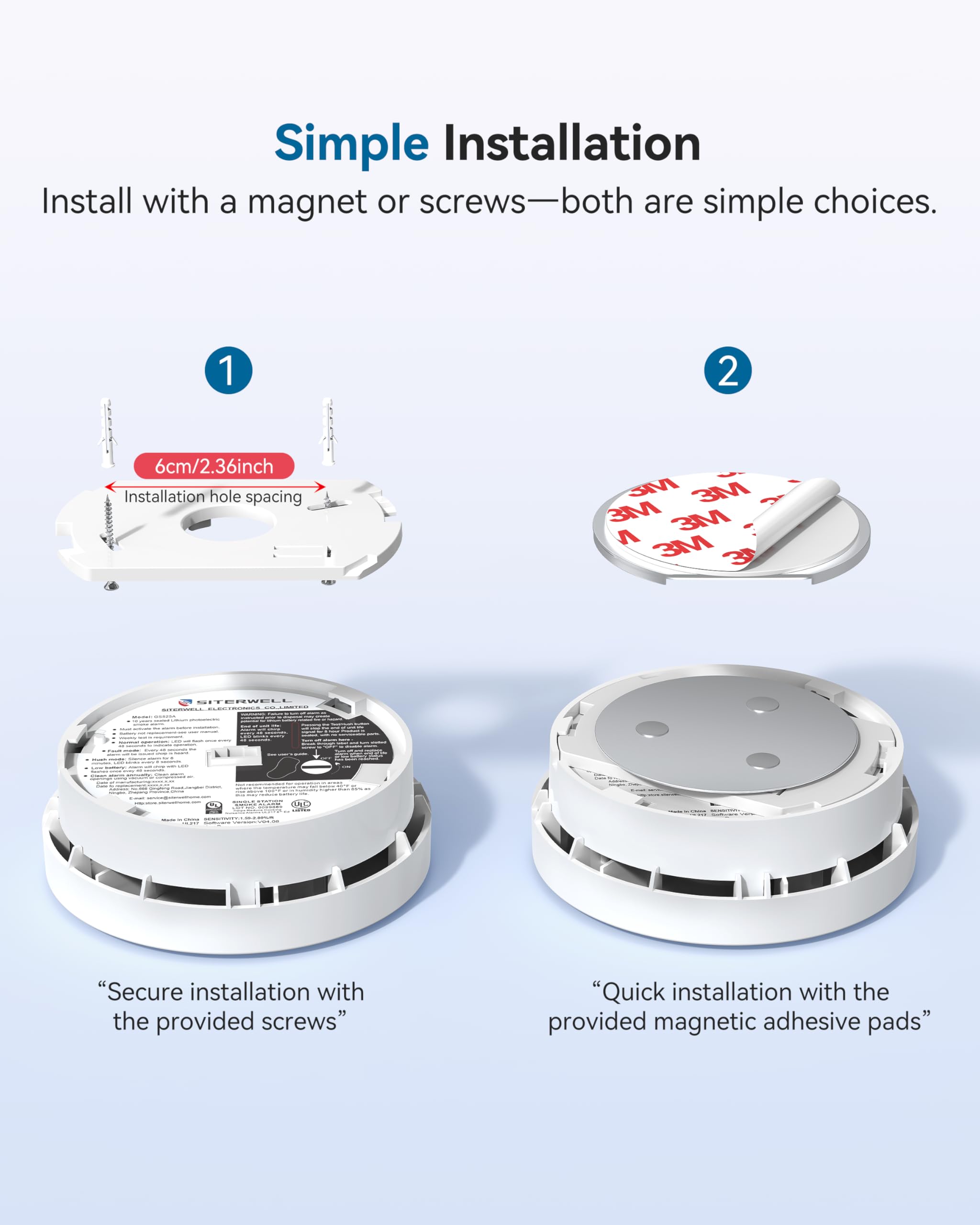 SITERWELL test/mute button detail for simple weekly checks and silencing