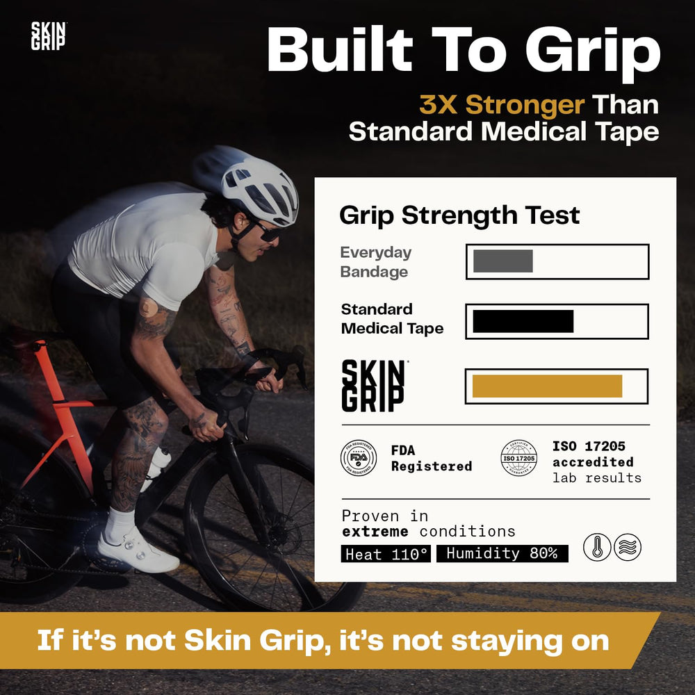 Skin Grip parche colocado en brazo durante actividad mostrando su sujeción segura