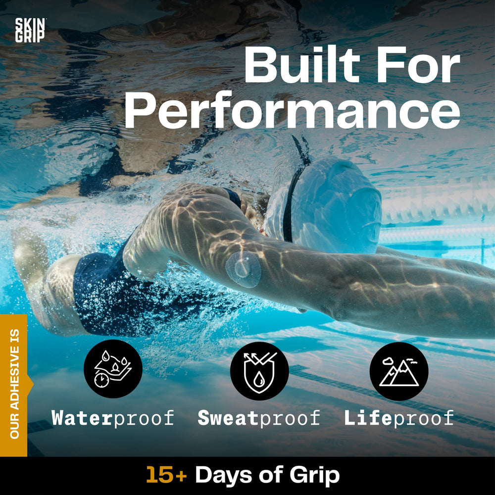 Skin Grip primer plano de la textura del parche que resalta adhesivo transpirable y cómodo