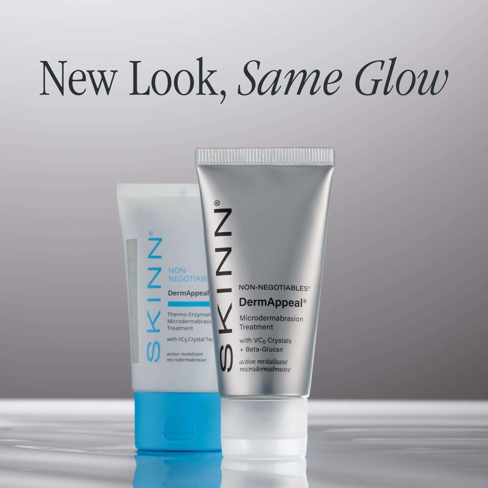 SKINN imagen antes y después mostrando piel más lisa y luminosa
