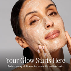 SKINN textura del exfoliante con cristales VC5 destacando pulido efectivo