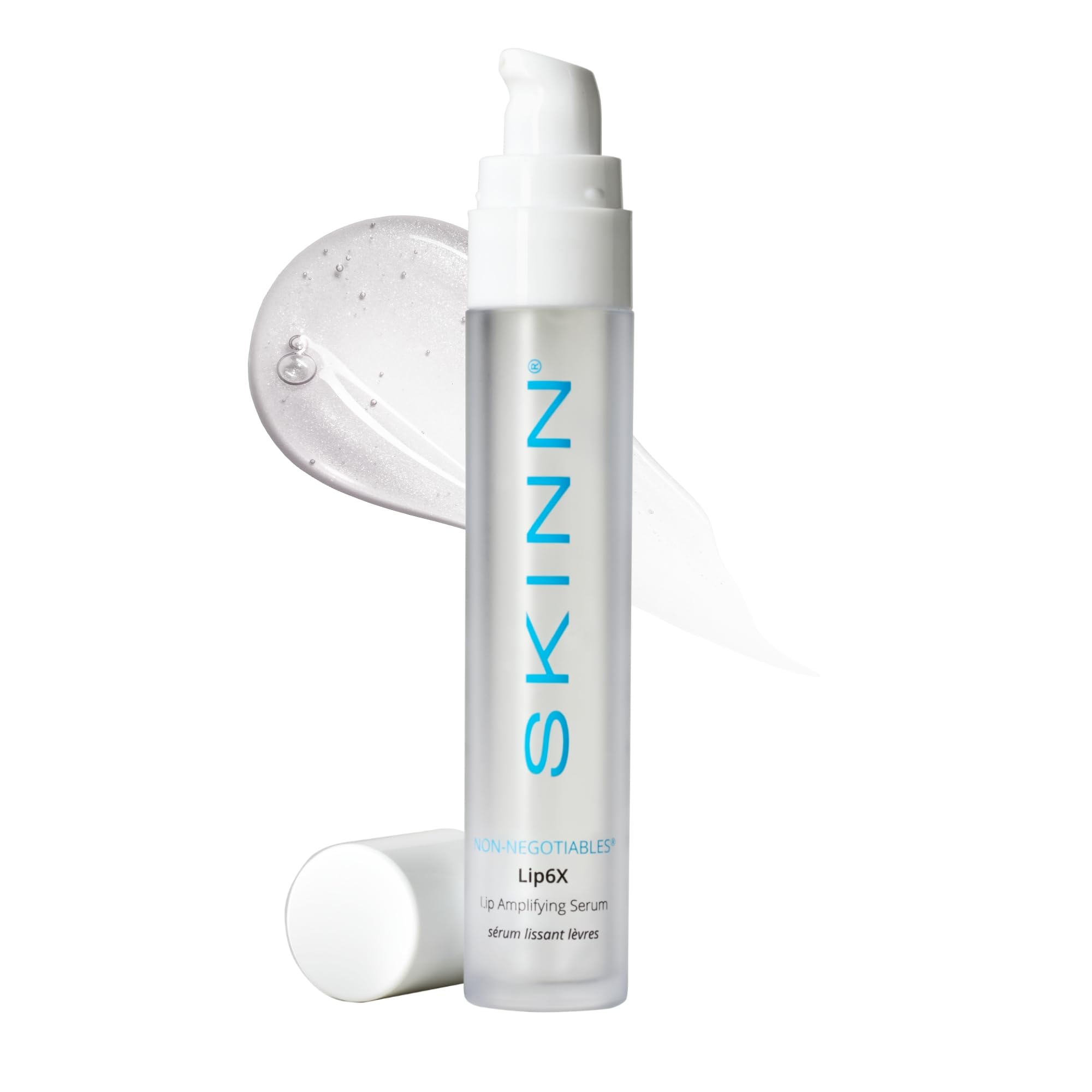 SKINN envase frontal del Lip6X mostrando tamaño y diseño, ideal para almacenamiento