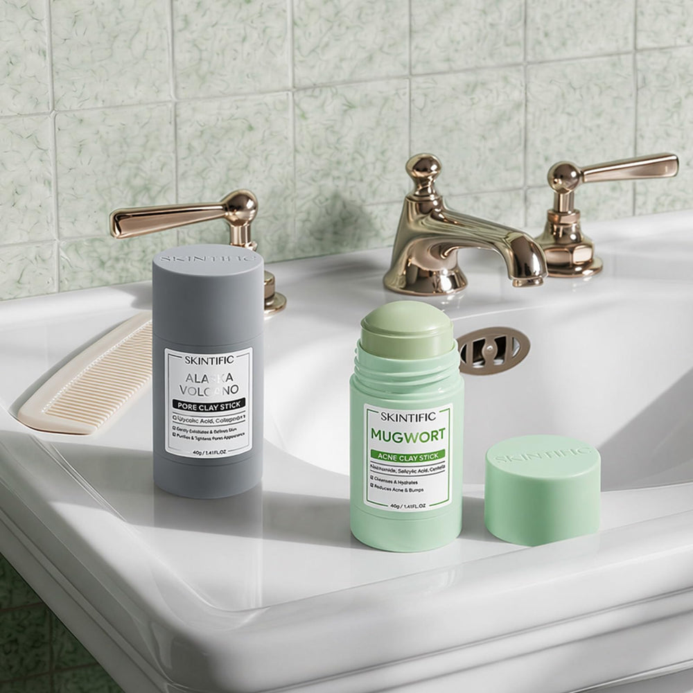 SKINTIFIC escena lifestyle de rutina semanal relajante en baño
