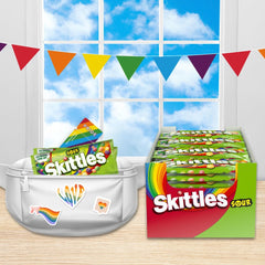 Skittles textura con capa ácida resaltando el sabor intenso