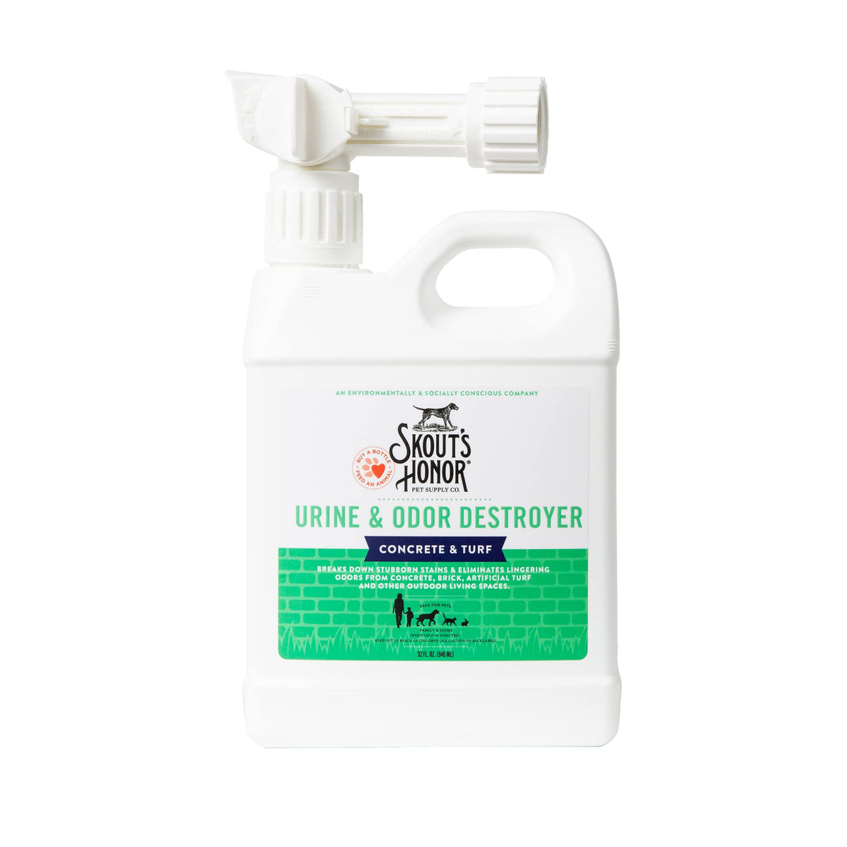 SKOUT'S HONOR front label on 32 oz bottle showing product name and benefits