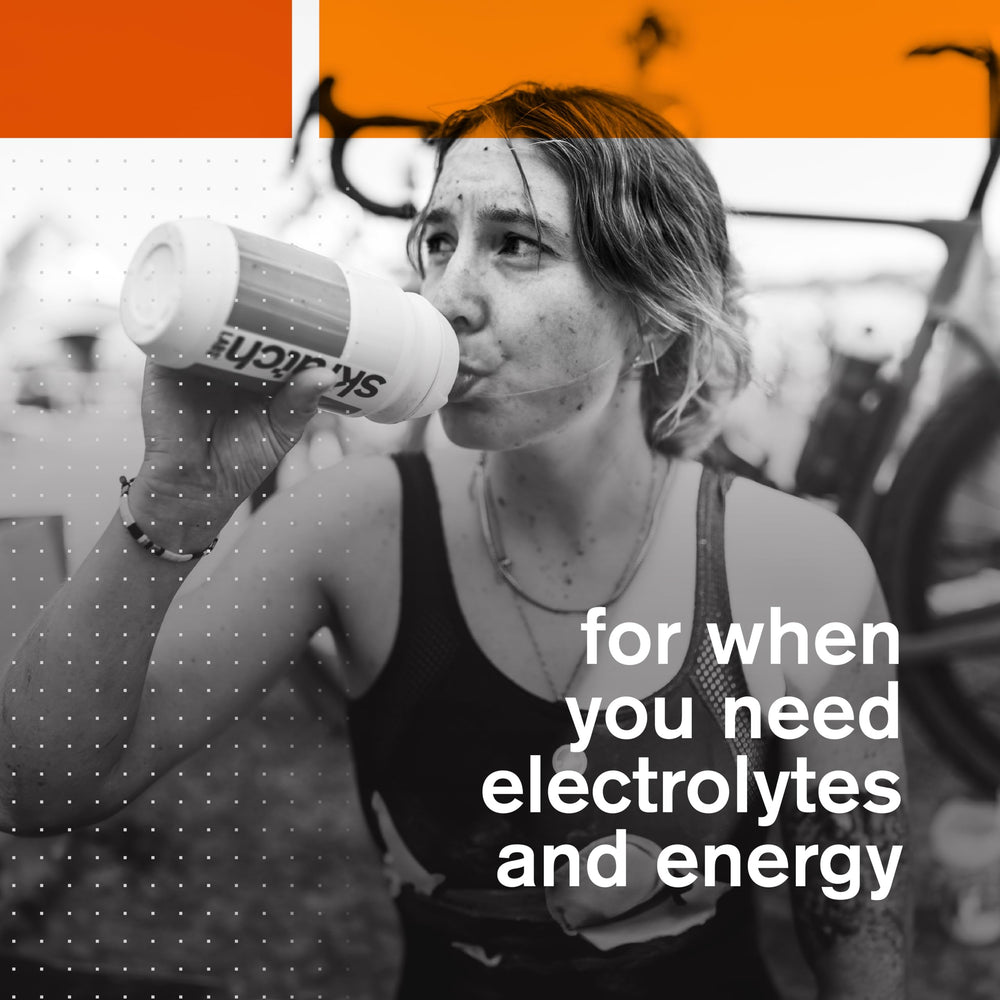 Skratch Labs nutrition label and ingredients panel showing clean, non‑GMO formulation