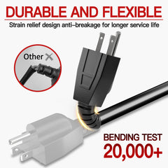 Skrizcable cable en uso en jardín, alimentando herramientas y luces exteriores