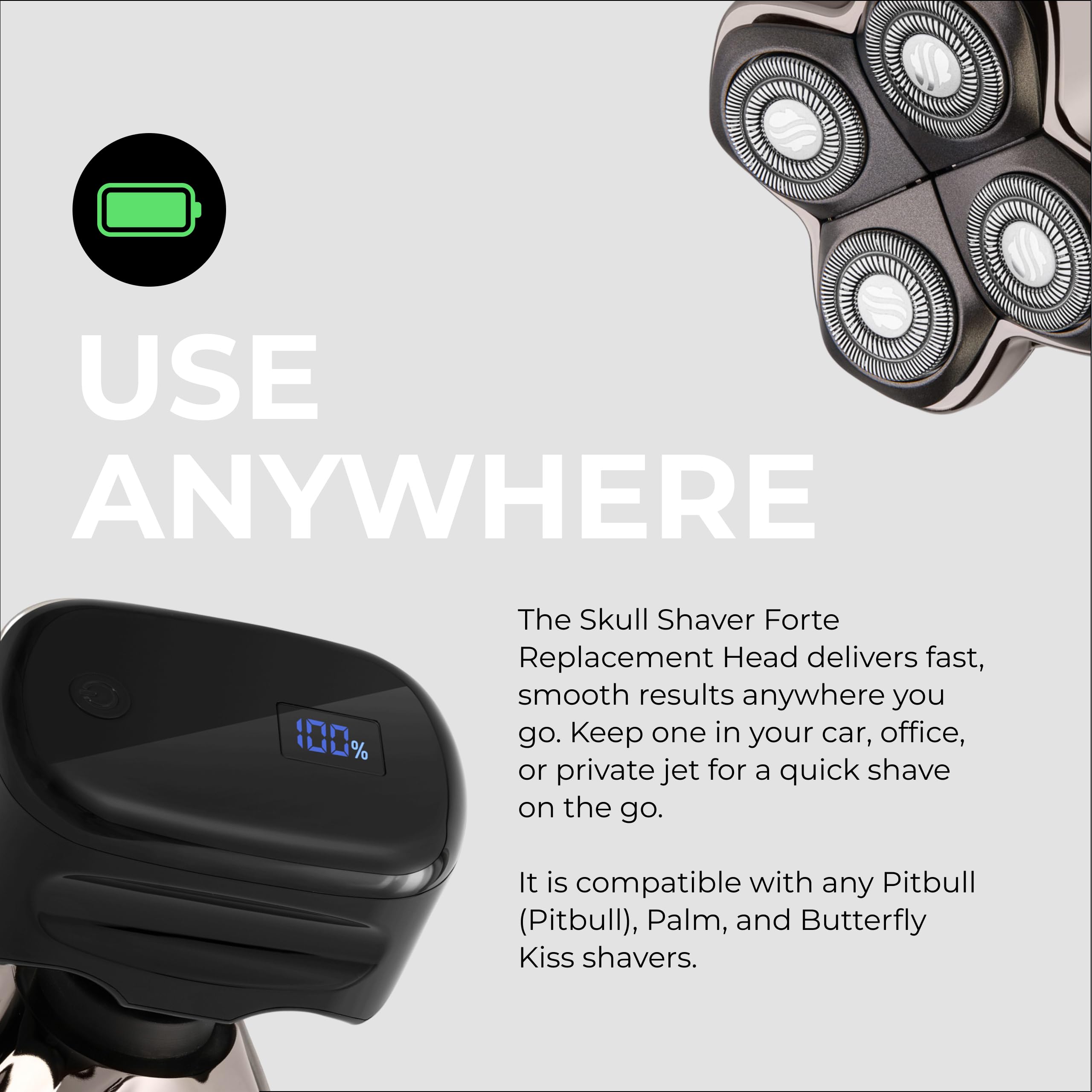 Skull Shaver empaque del repuesto Forte PRO 4 listo para venta, protección y presentación segura