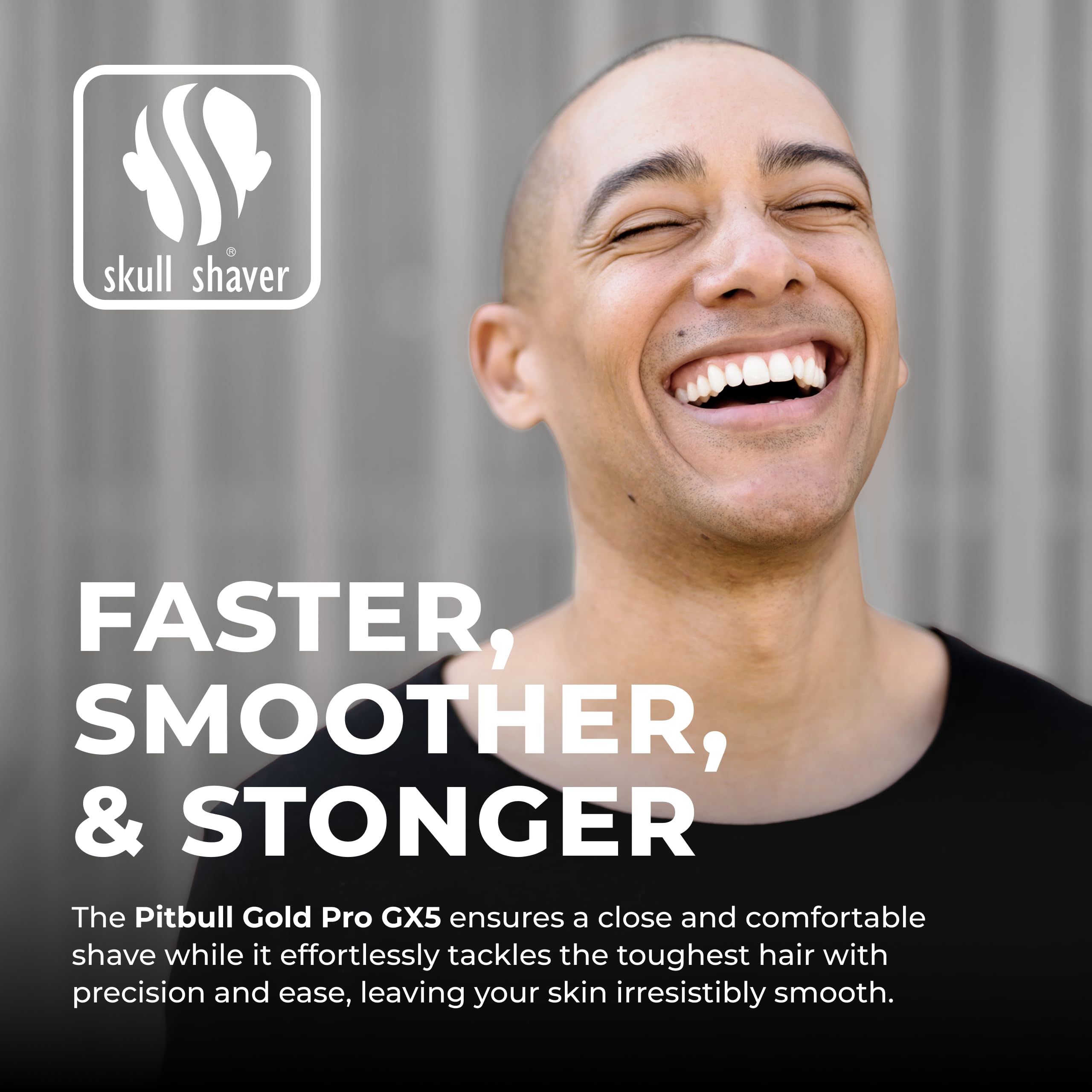 Skull Shaver blade close-up highlighting PRO rotary heads for closer, smoother shaves
