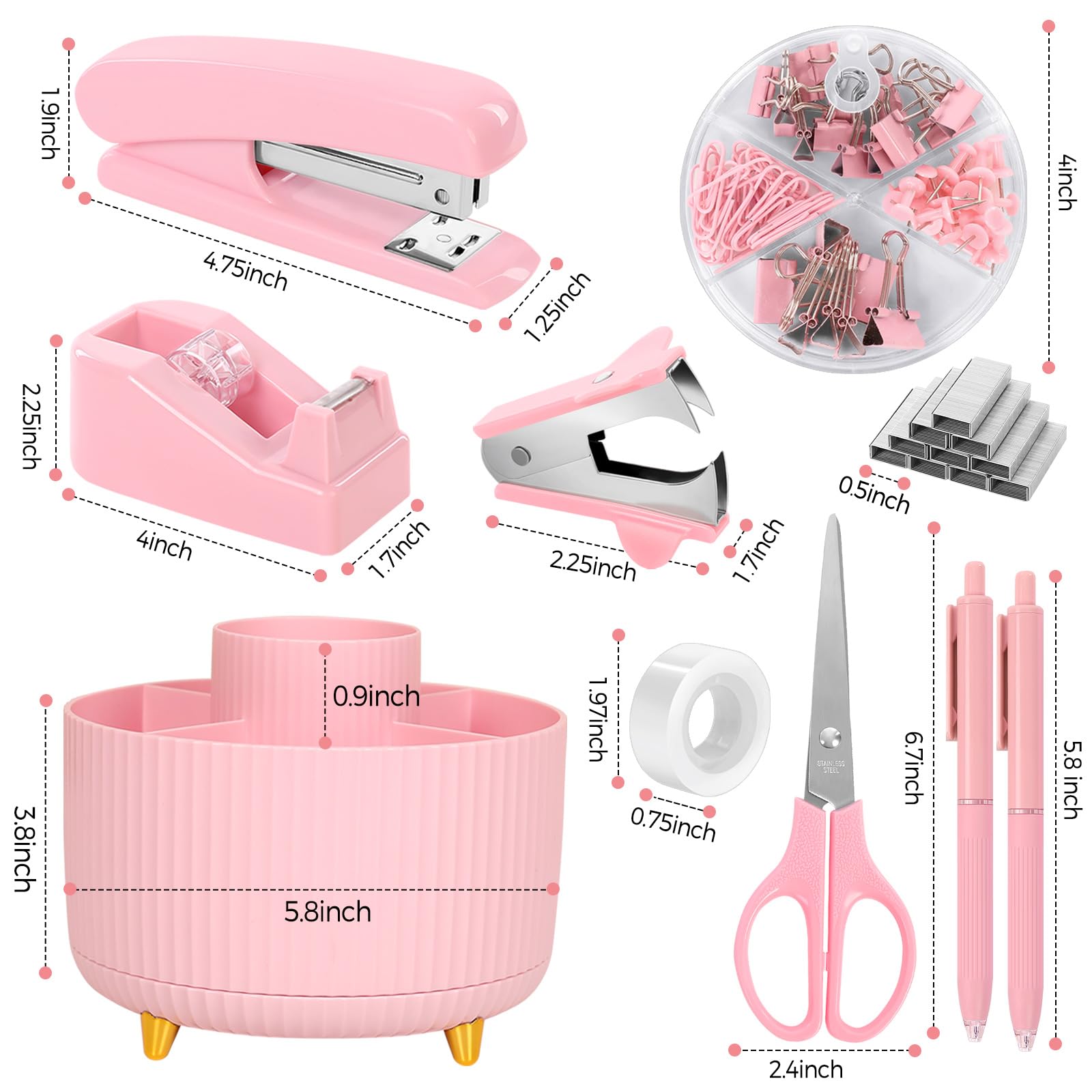 SKYDUE kit de clips, pinzas y chinchetas mantiene papeles ordenados