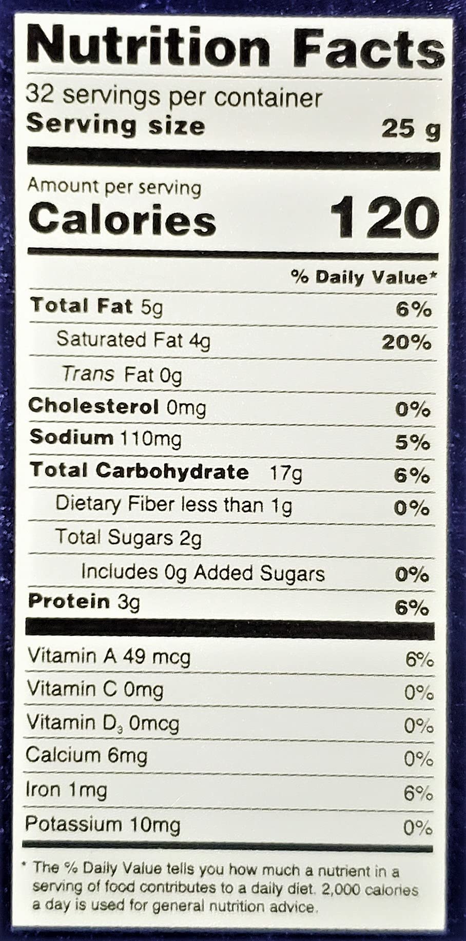 Skyflakes etiqueta nutricional y lista de ingredientes para revisión