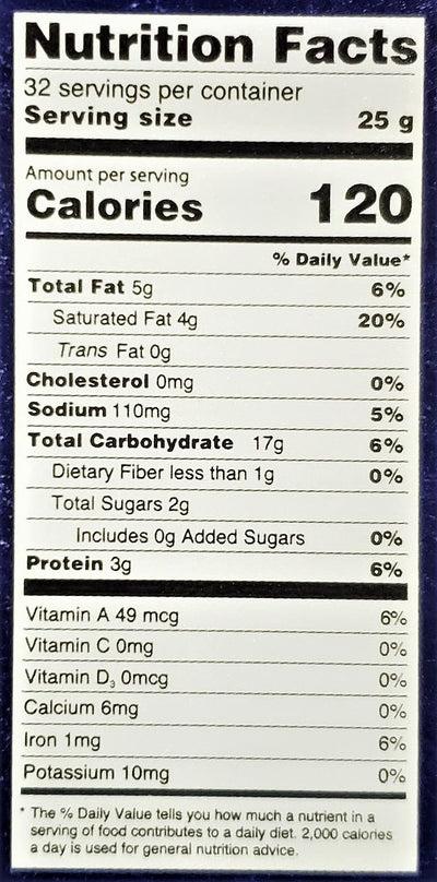 Skyflakes etiqueta nutricional y lista de ingredientes para revisión
