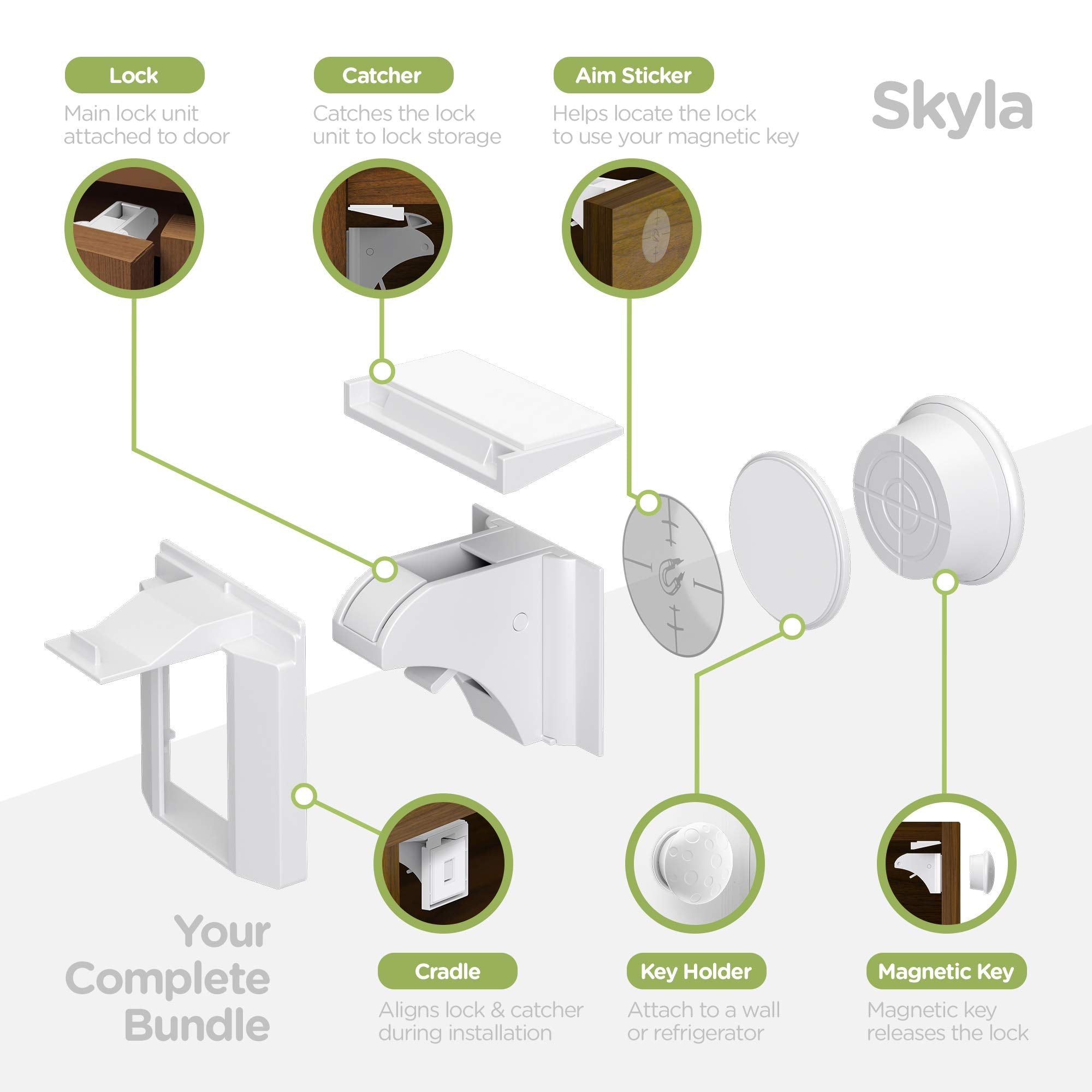 Skyla Homes cierre colocado en cajón blanco preservando estética