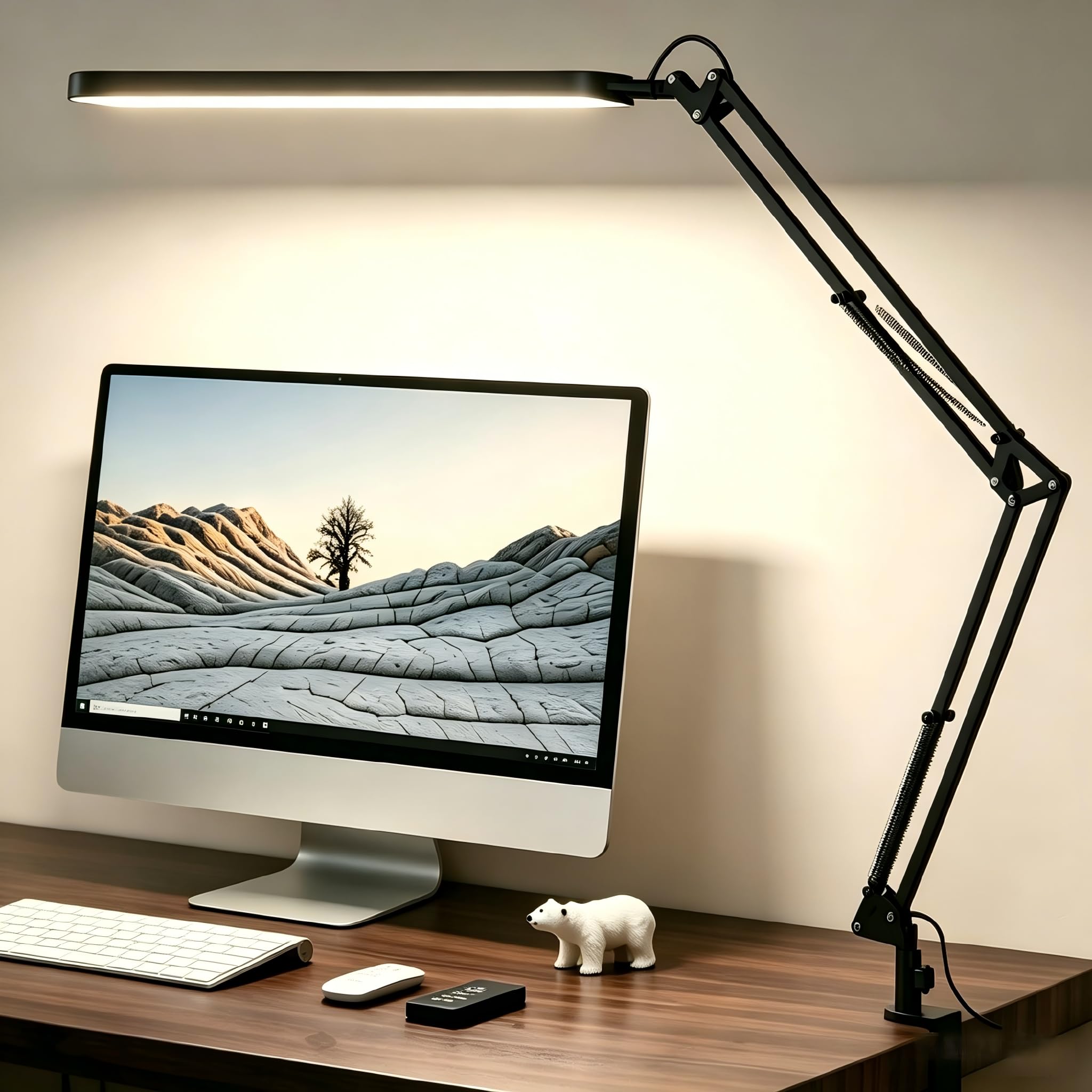 SKYLEO front view showing sleek lamp and stable base for focused lighting