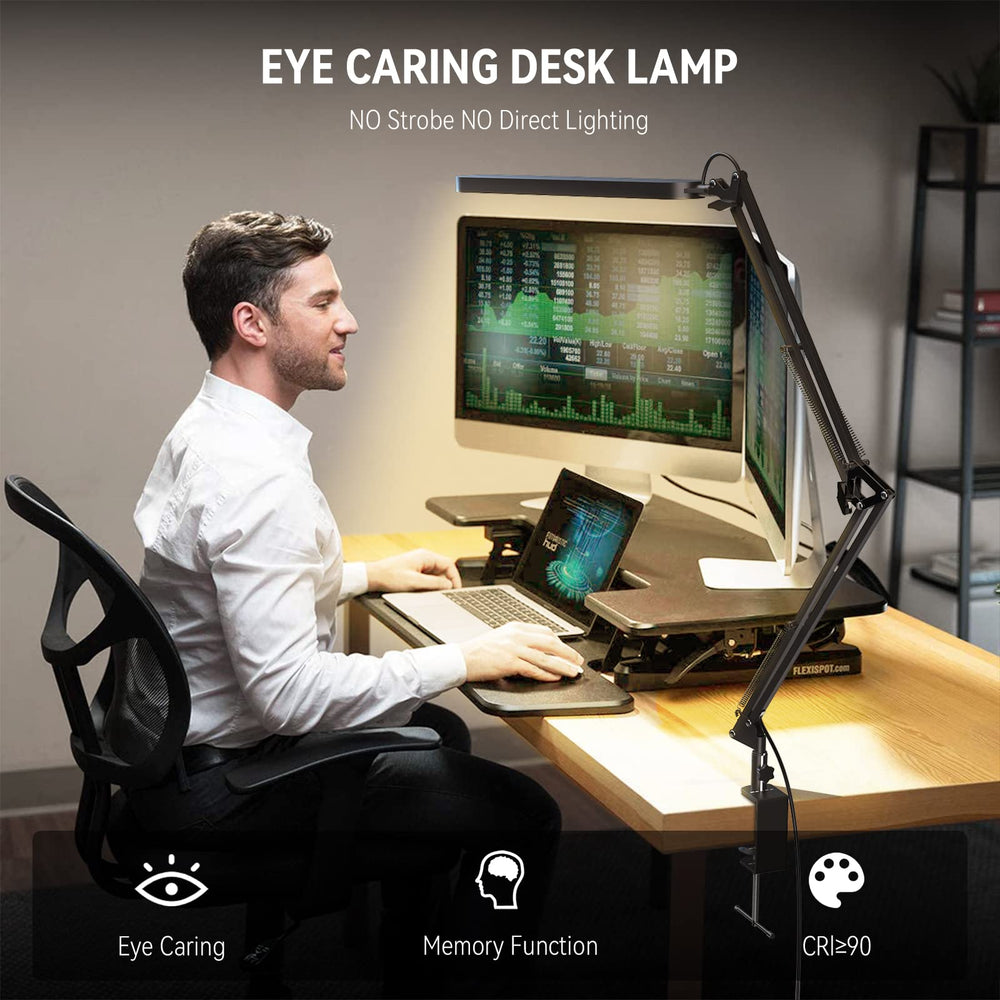 SKYLEO lamp beside laptop showing size and workspace scale advantage