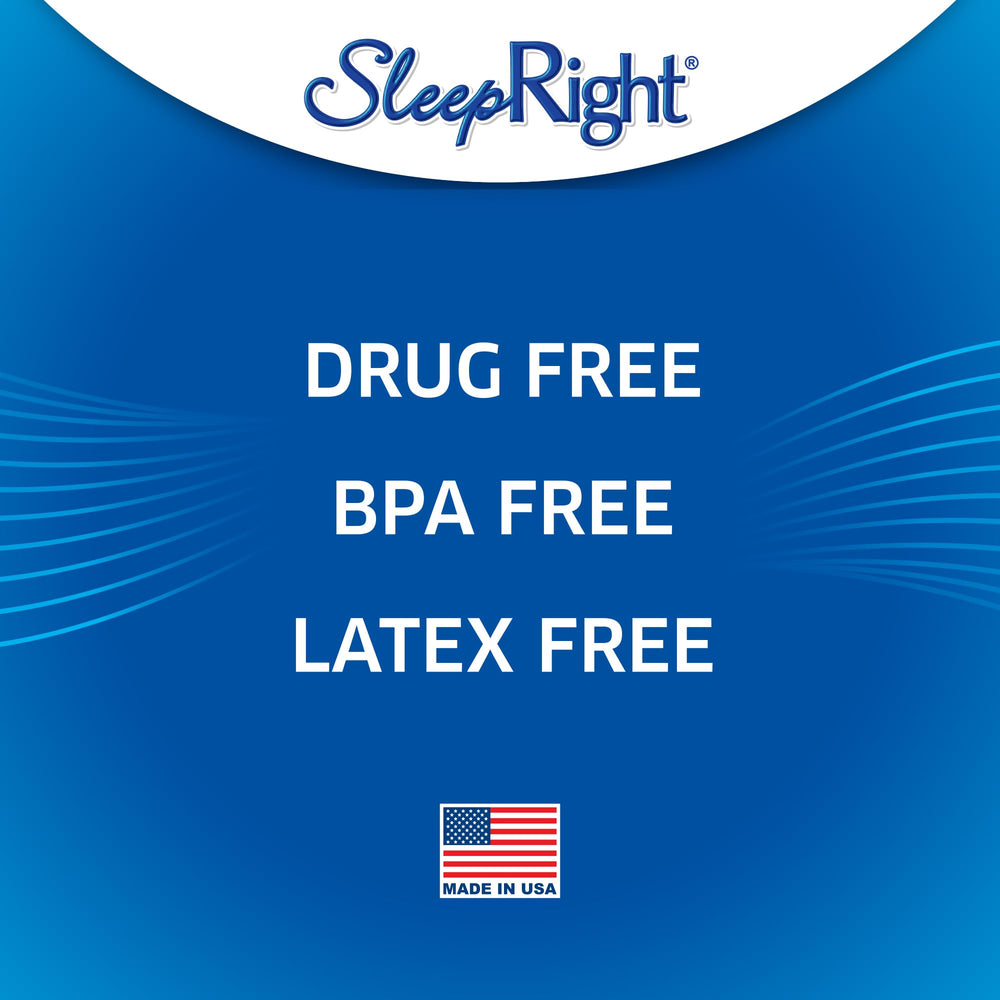 SleepRight etiqueta "Made in the USA" destacando calidad y origen