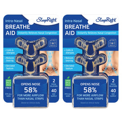 SleepRight empaque frontal mostrando 2 pack y beneficios de respiración