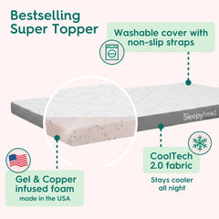 Sleepyhead view of CoolTech 2.0 zipper cover removable for easy washing