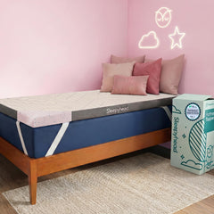 Sleepyhead front view of Twin XL super topper shows full coverage and neat fit