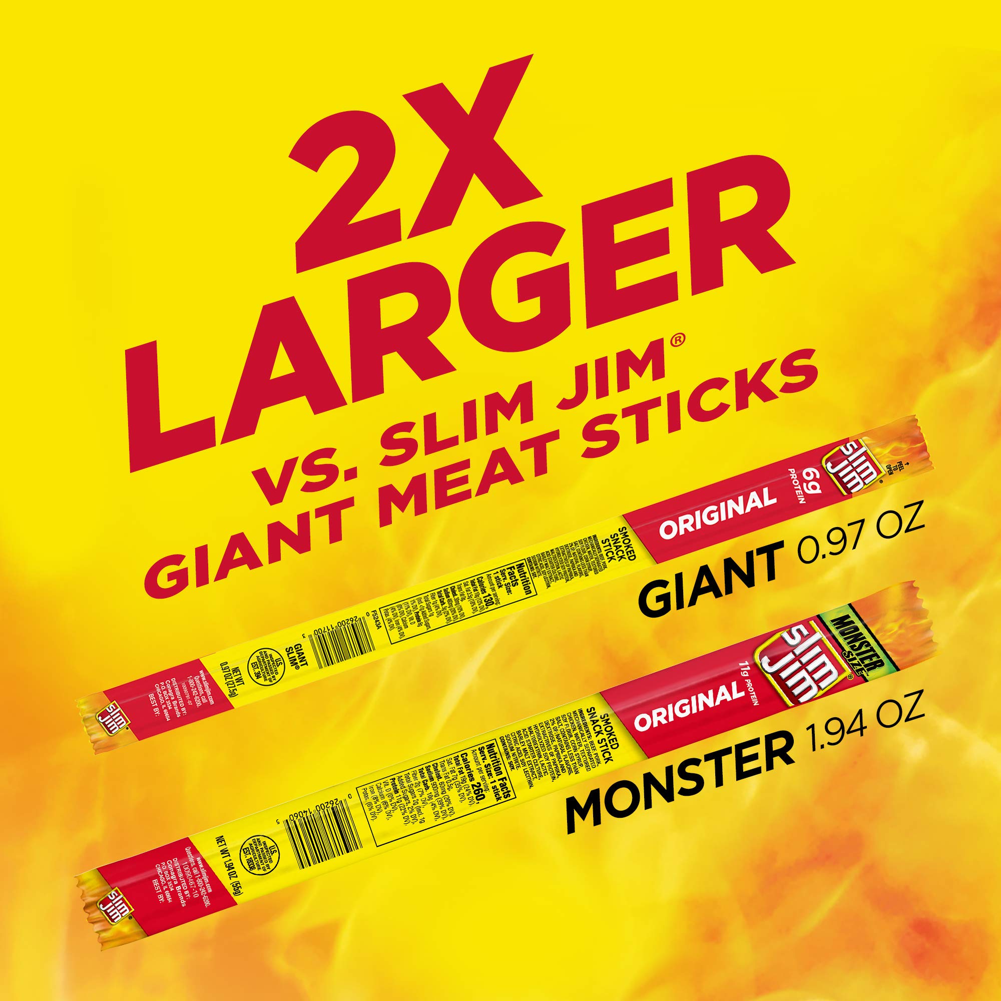 Slim Jim primer plano de textura del palito resalta sabor y jugosidad