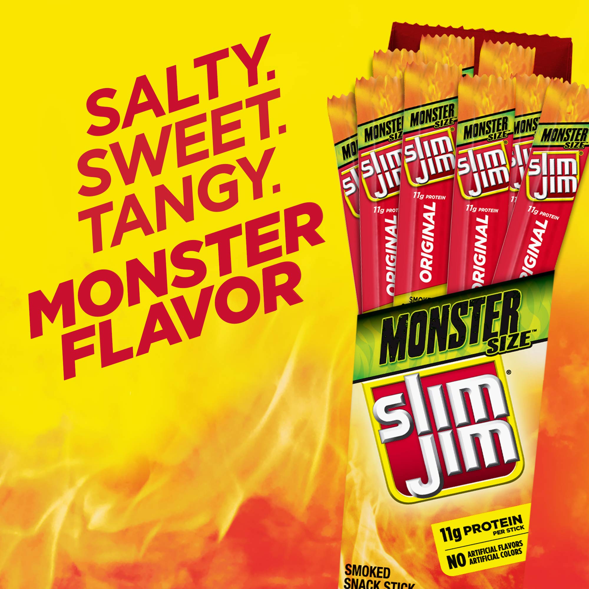 Slim Jim palito en mano listo para comer, portable y práctico