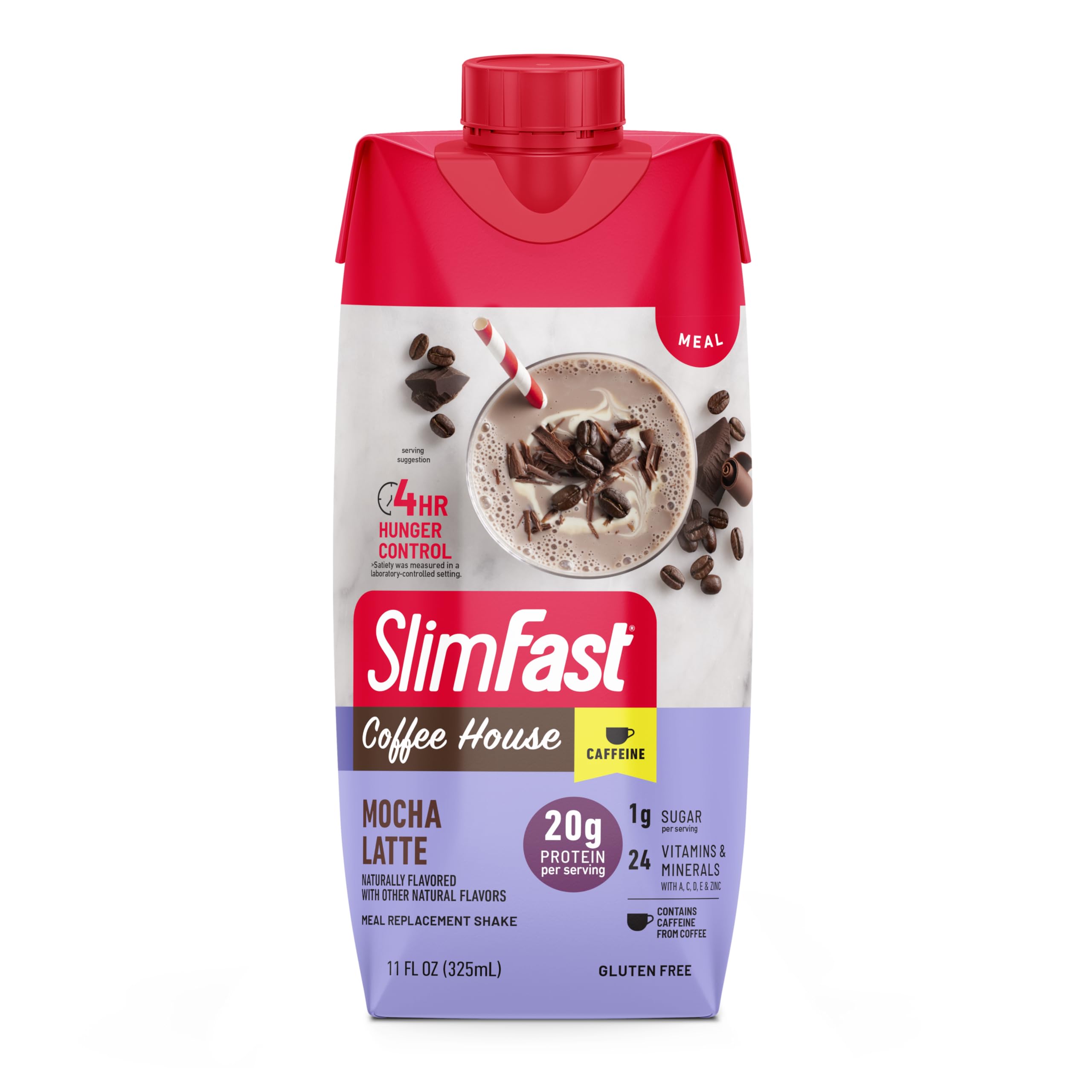 SlimFast batido servido en vaso para apreciar color y cremosidad