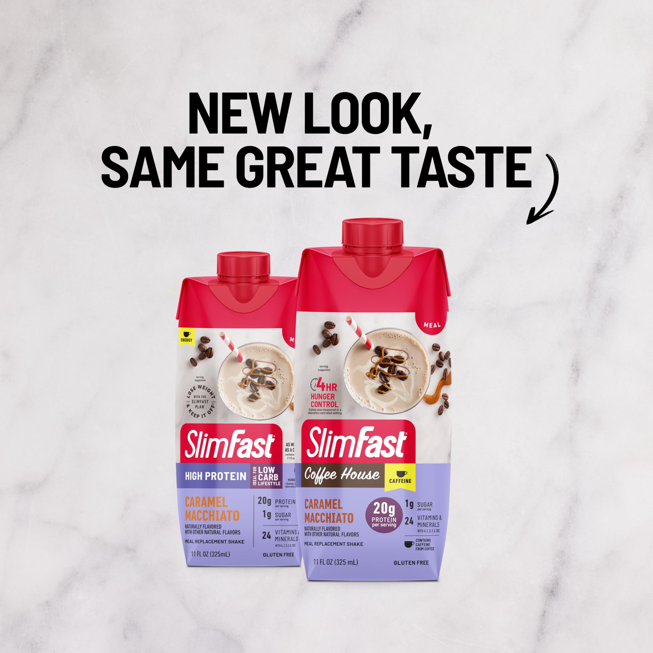 SlimFast primer plano textura cremosa del batido con aspecto apetitoso