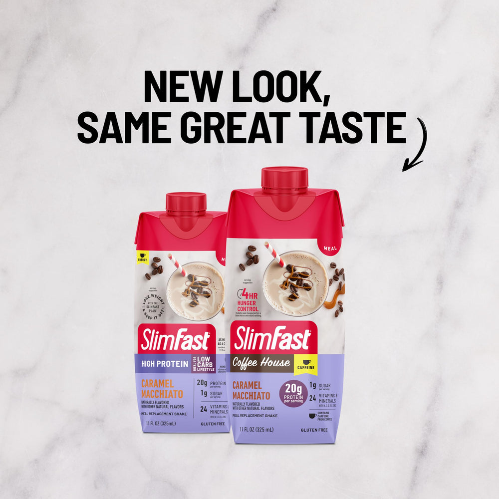 SlimFast primer plano textura cremosa del batido con aspecto apetitoso