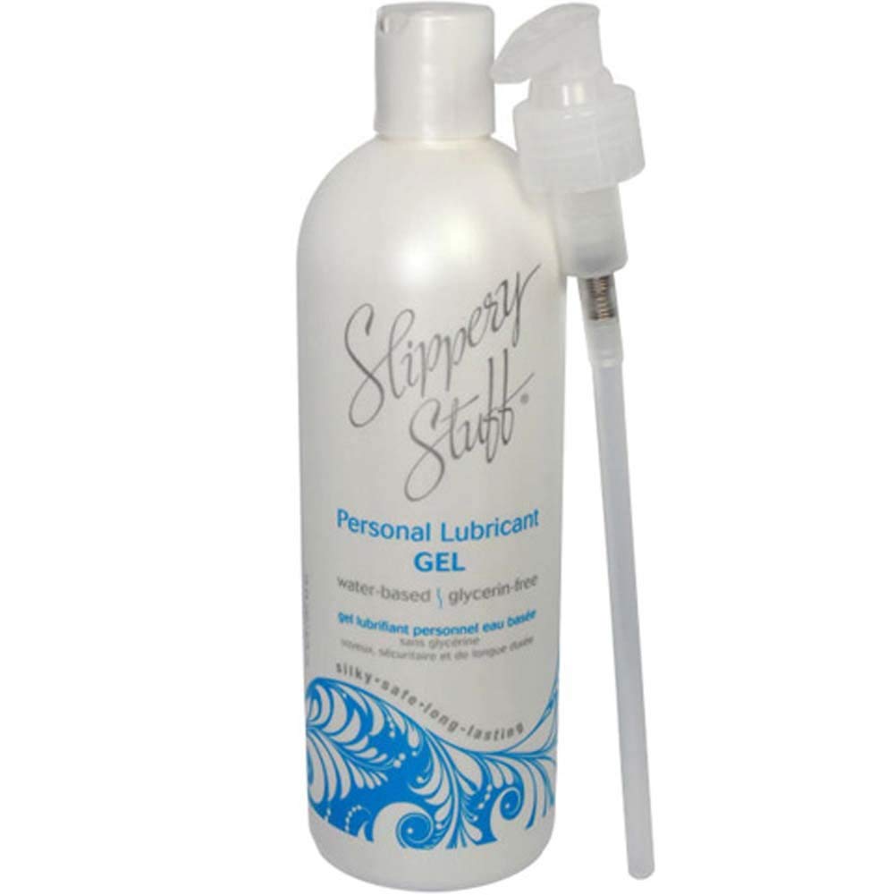 Slippery Stuff front pump bottle showing label and pump for controlled dosing