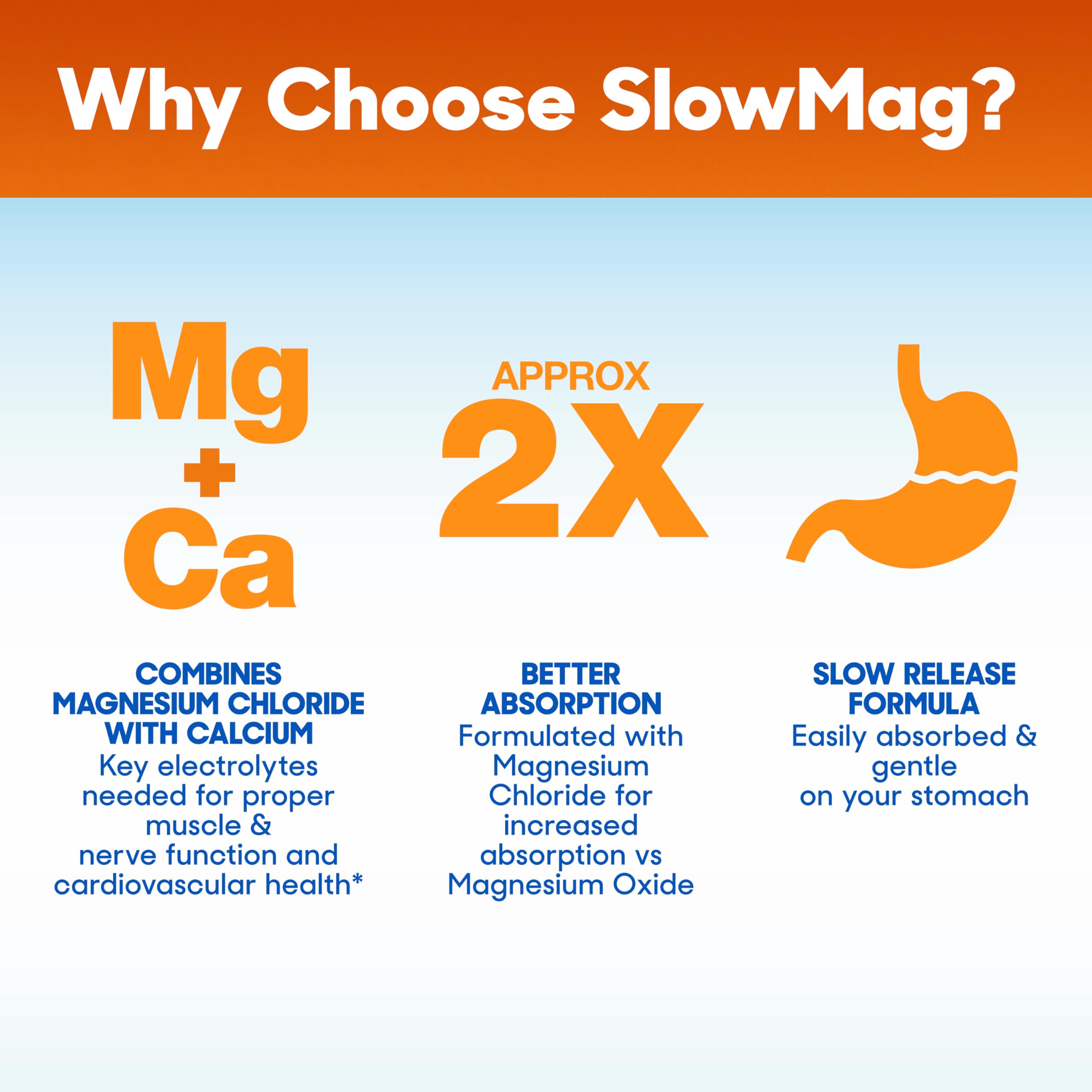 Slow-Mag etiqueta de ingredientes que destaca magnesio cloruro y calcio