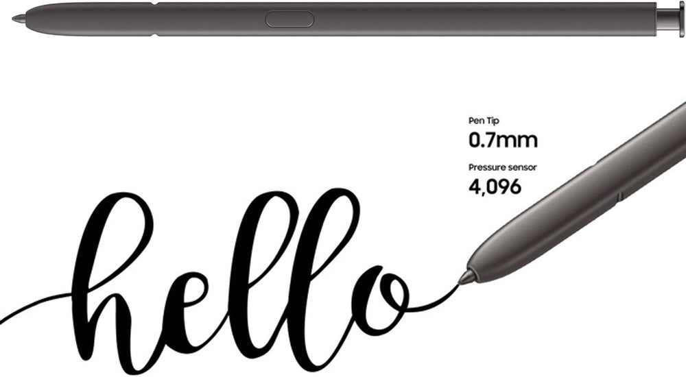 SLQ S Pen enfoque en textura y acabado negro, diseño duradero