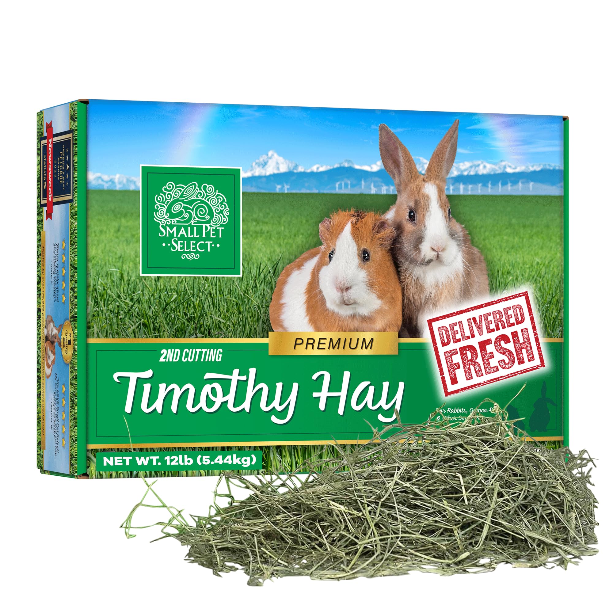 Small Pet Select heno frontal en caja, calidad premium y fresco