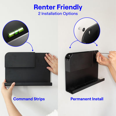 Smallish WallShelfie with cupholder and hooks attached showing modular organization benefit
