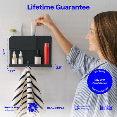Smallish WallShelfie packaging and included parts for simple tool-free setup benefit
