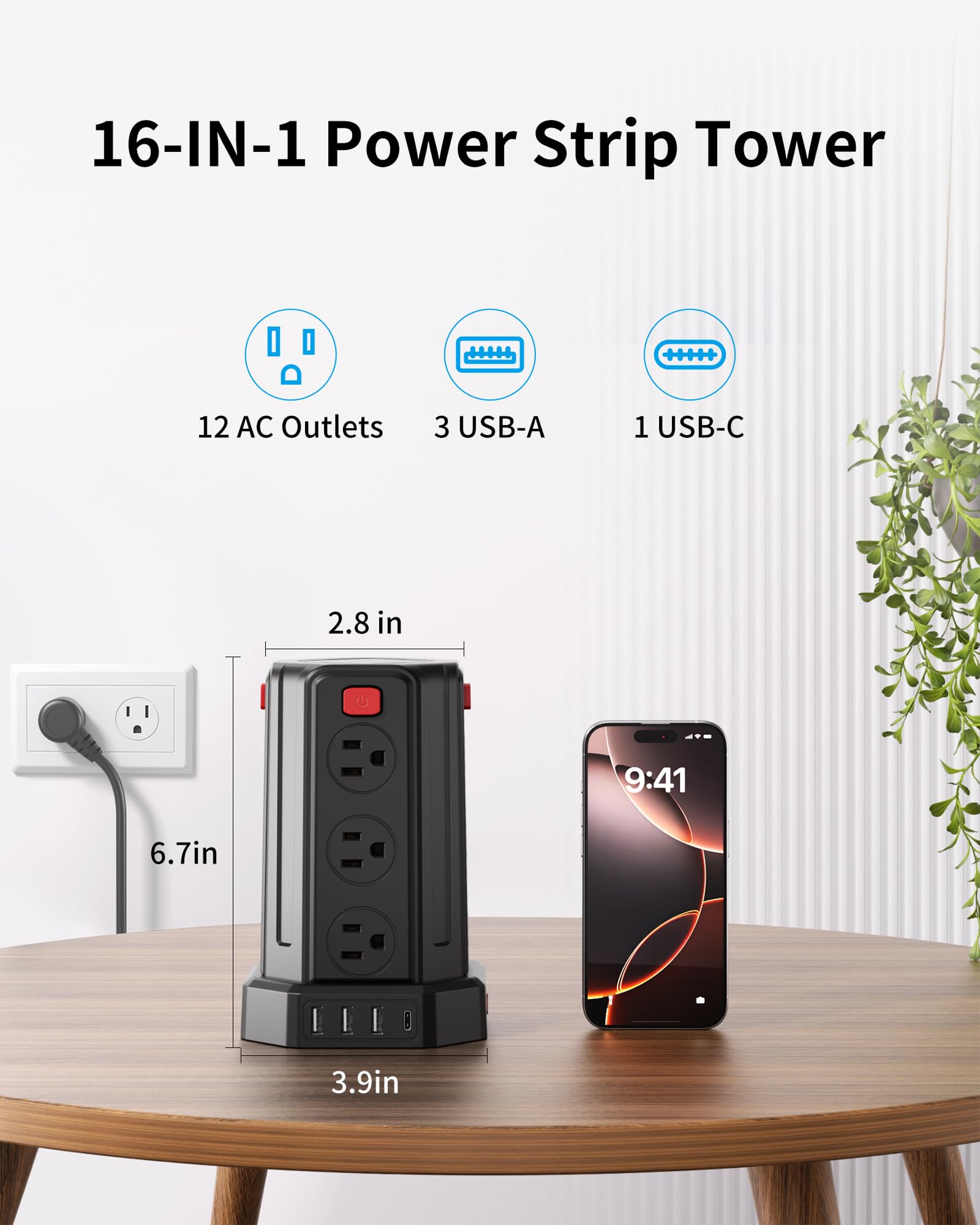 SMALLRT close-up de puertos USB-A y USB-C para carga rápida segura