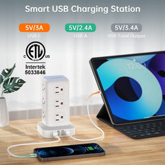 SMALLRT detalle de puertos USB-A y USB-C mostrando carga rápida