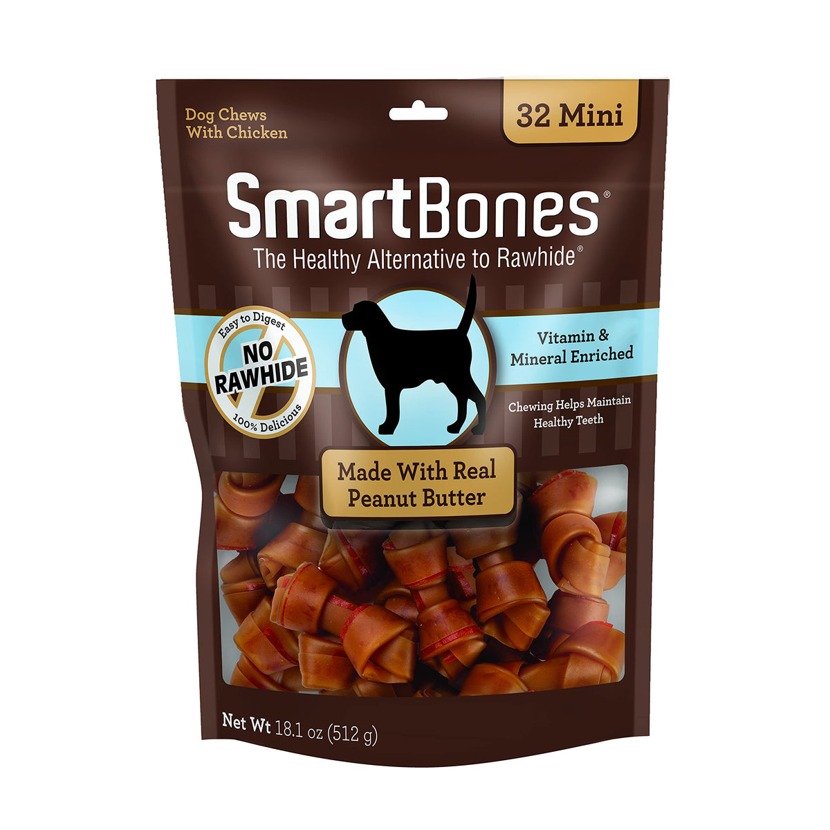 SmartBones envase frontal mostrando 32 unidades y beneficios fáciles