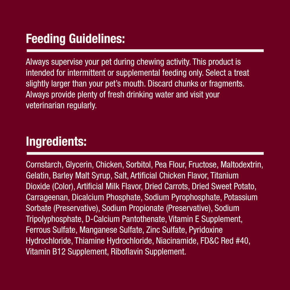 SmartBones ingredients label highlighting real chicken and wholesome veggies