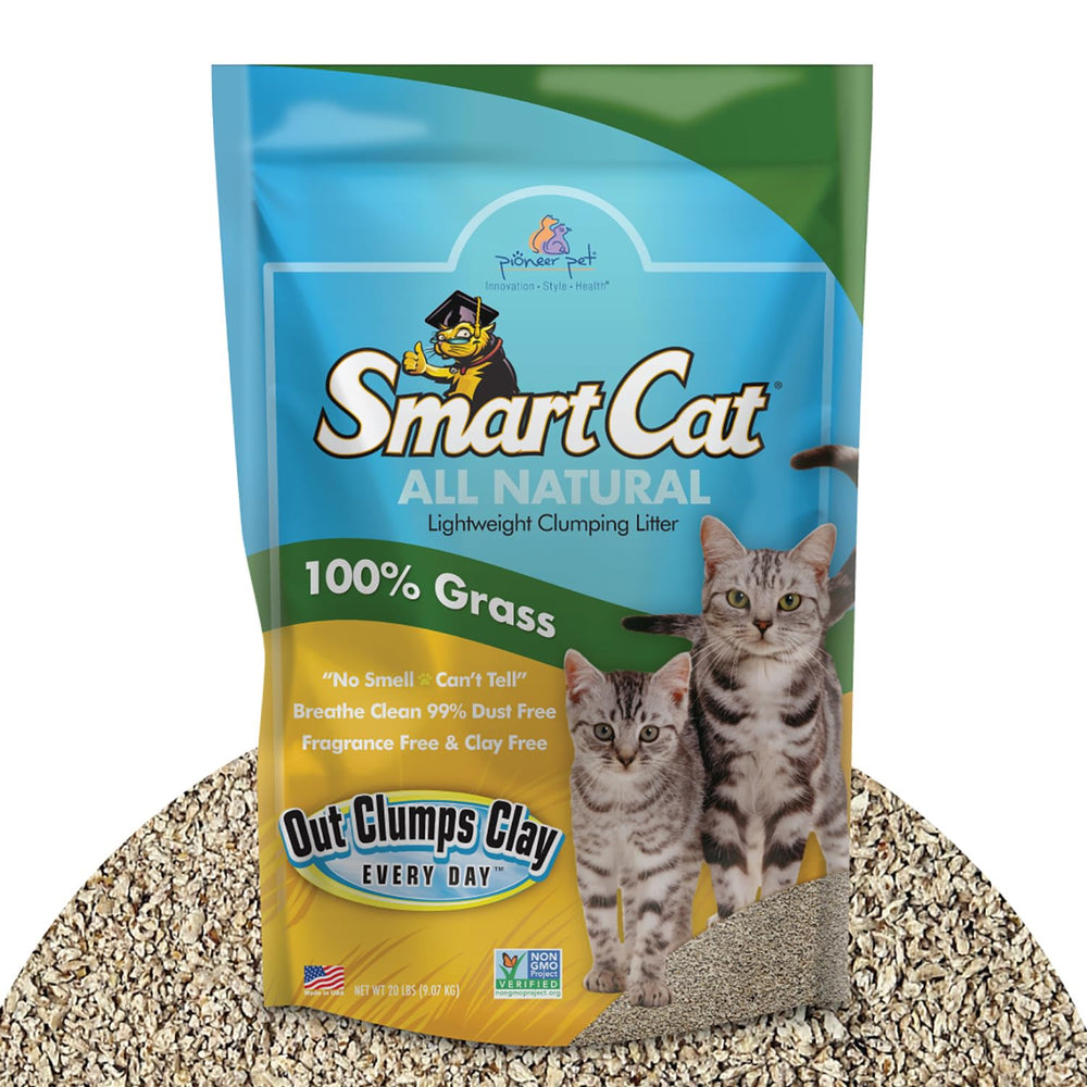 SmartCat front packaging 20 lb bag showing brand and unscented benefit