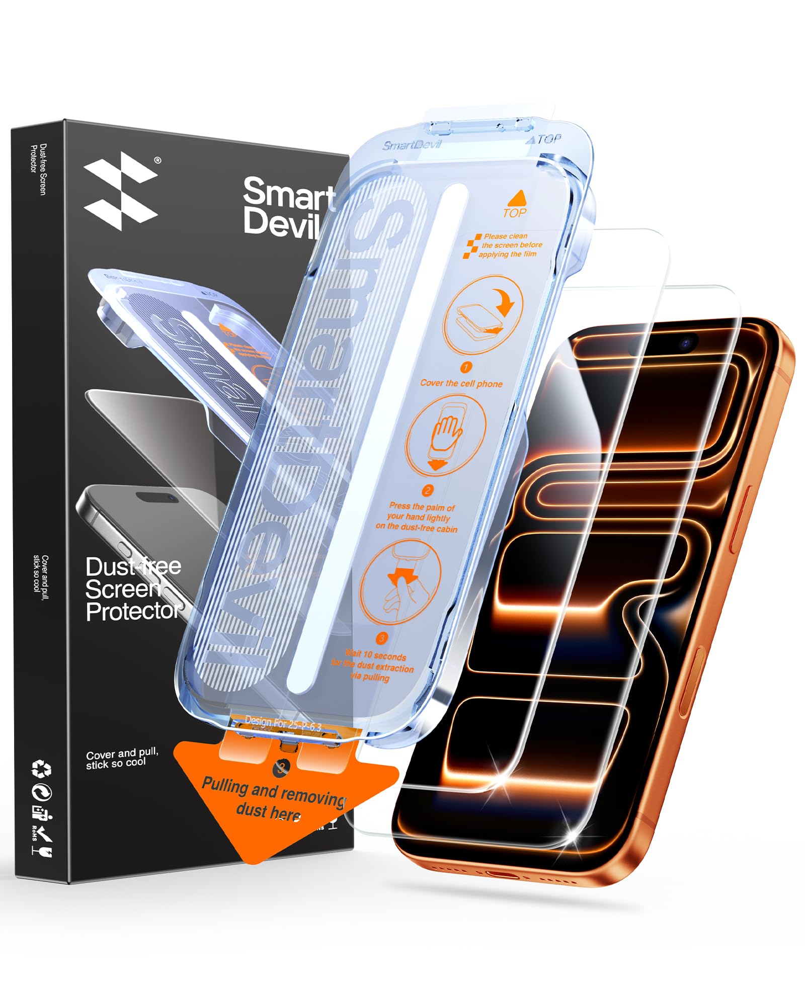 SMARTDEVIL frontal del empaque mostrando protección y accesorios