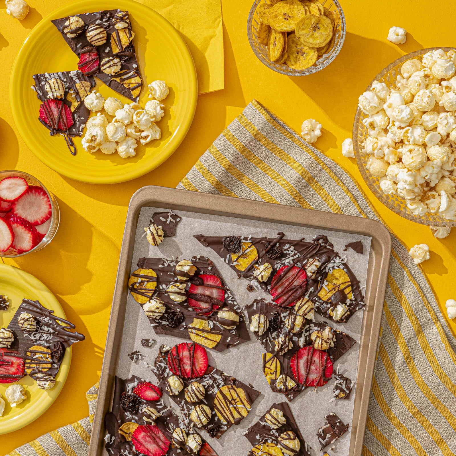 Smartfood array of single-serve bags on table for easy sharing