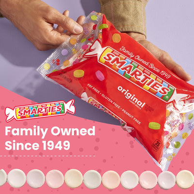 Smarties candy texture edge detail showing crisp wafer surface for flavorful bite