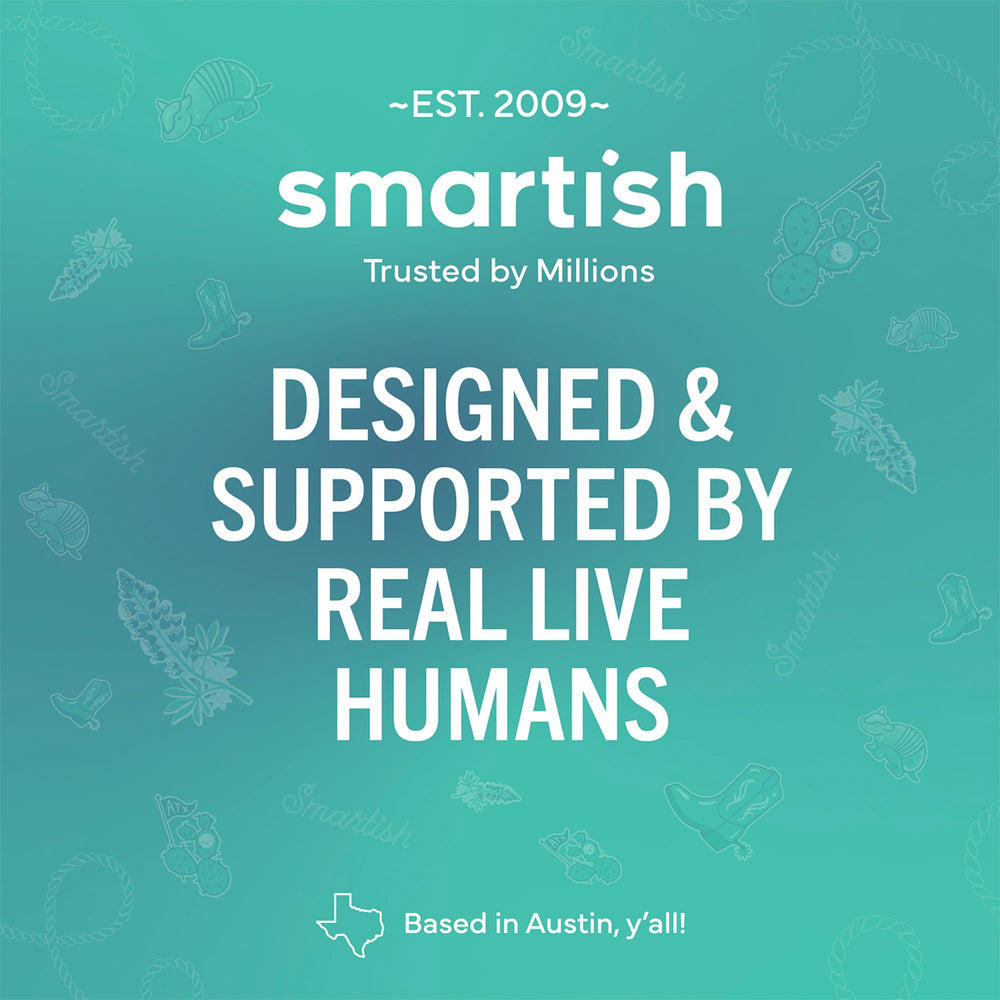 Smartish comparación de tamaño junto a una tarjeta de crédito