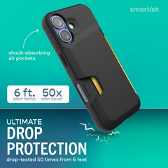 Smartish tarjetero lateral con cuatro tarjetas mostrando acceso rápido