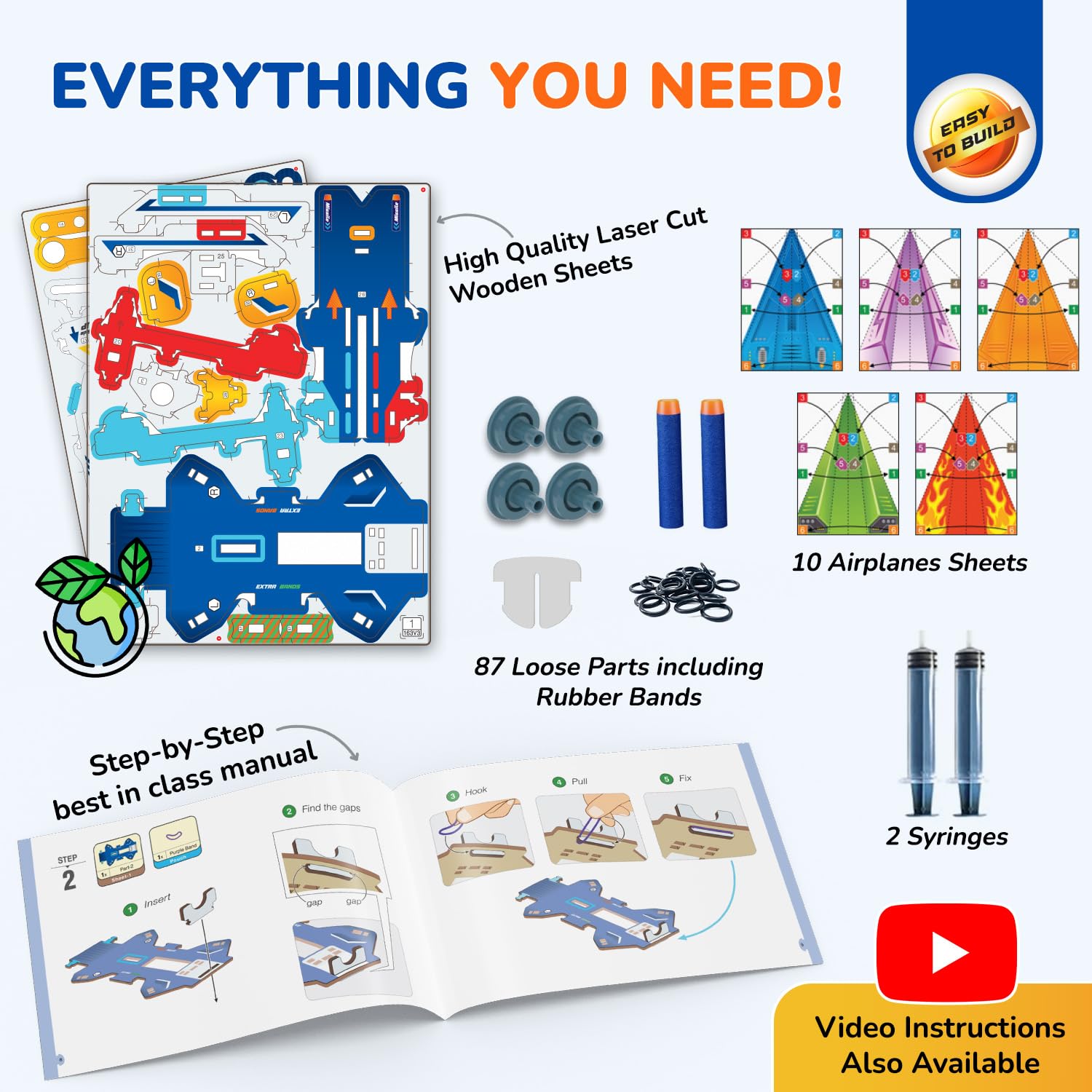 Smartivity piezas del kit organizadas para montaje rápido y aprendizaje