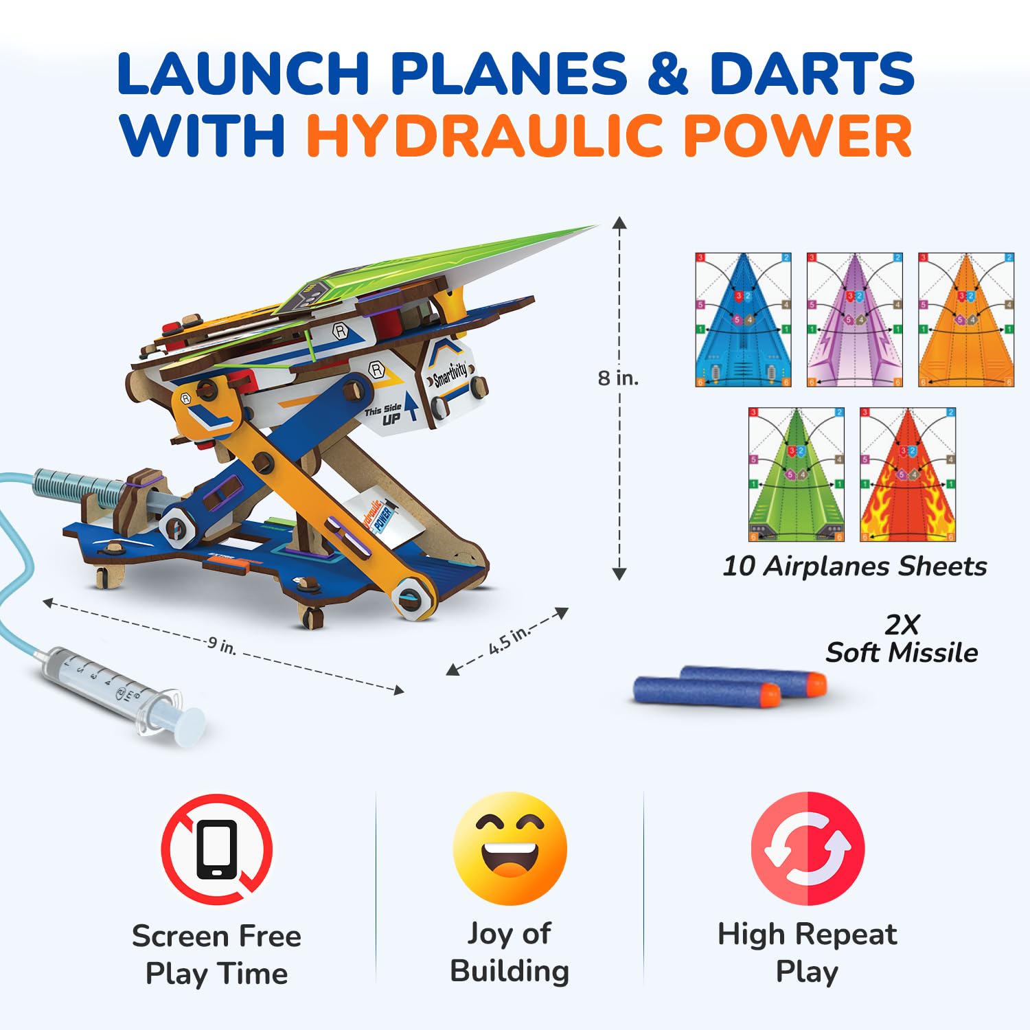 Smartivity aeroplano siendo lanzado para demostración de diversión activa