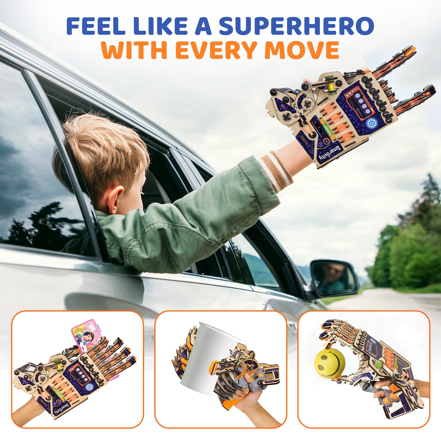 Smartivity mano robótica en uso con niño fomentando habilidades prácticas