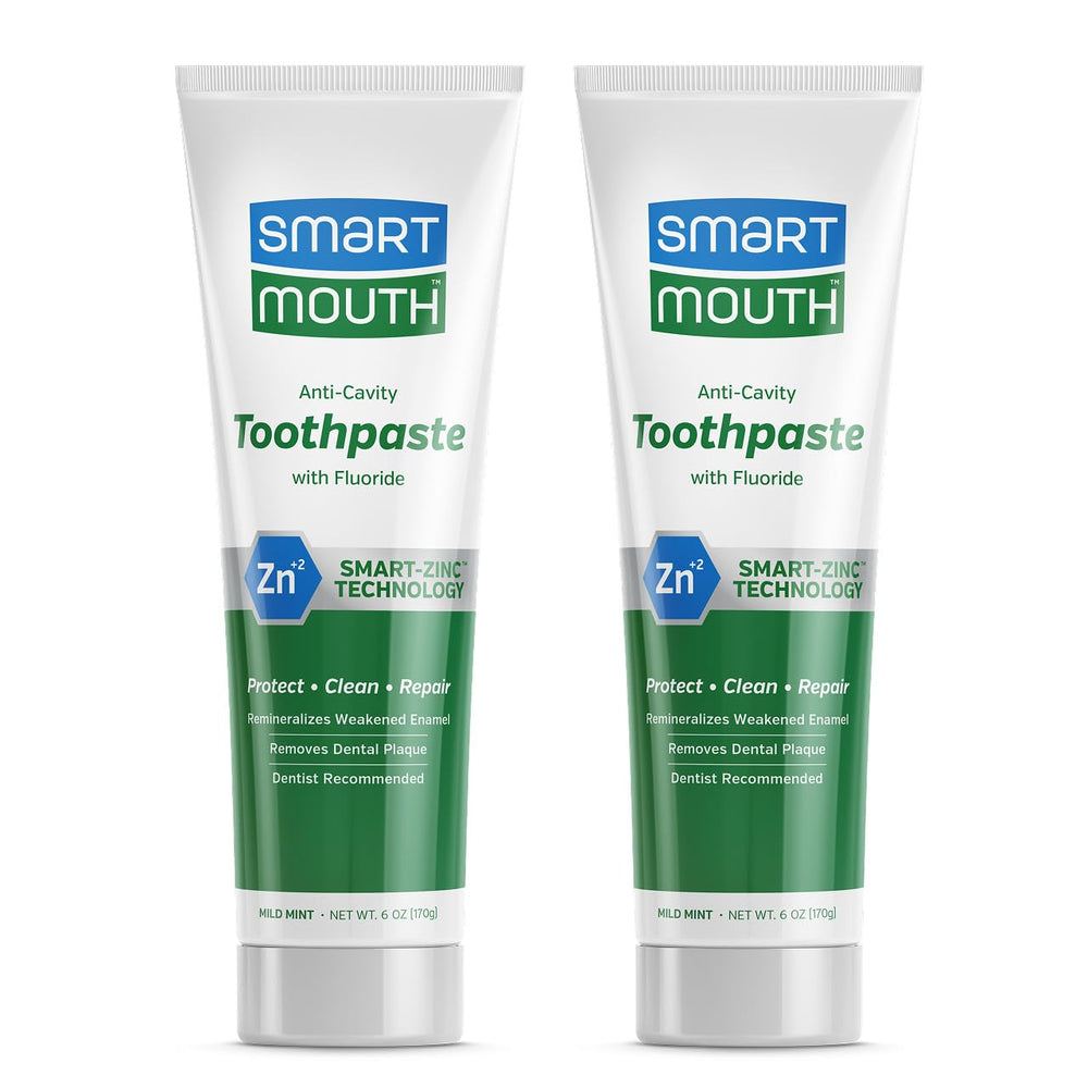 SmartMouth front packaging shows two 6 oz tubes and clear product benefit