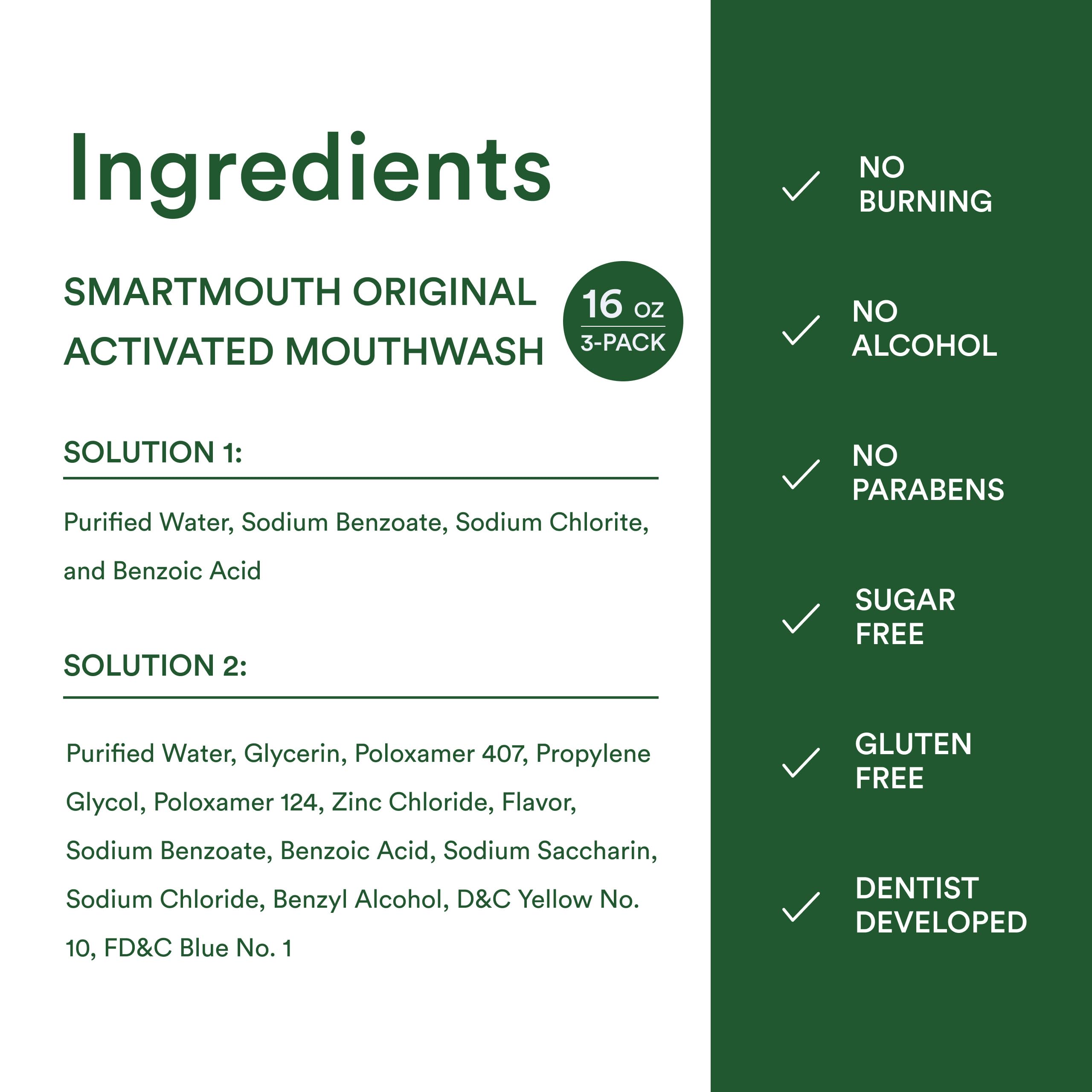 SmartMouth ilustración de ingredientes activados neutralizando olores